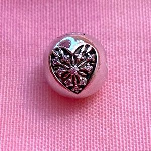 Authentic Pandora snowflake heart clip charm